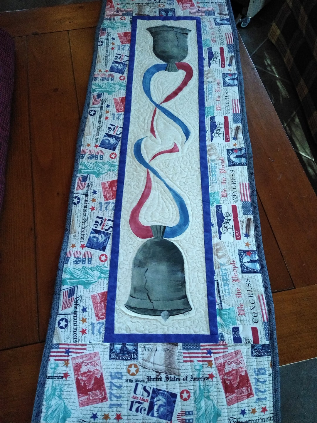 Quilted Hand Painted Table Runner Etsy