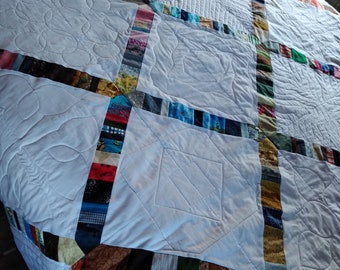 Queen size scrap quilt