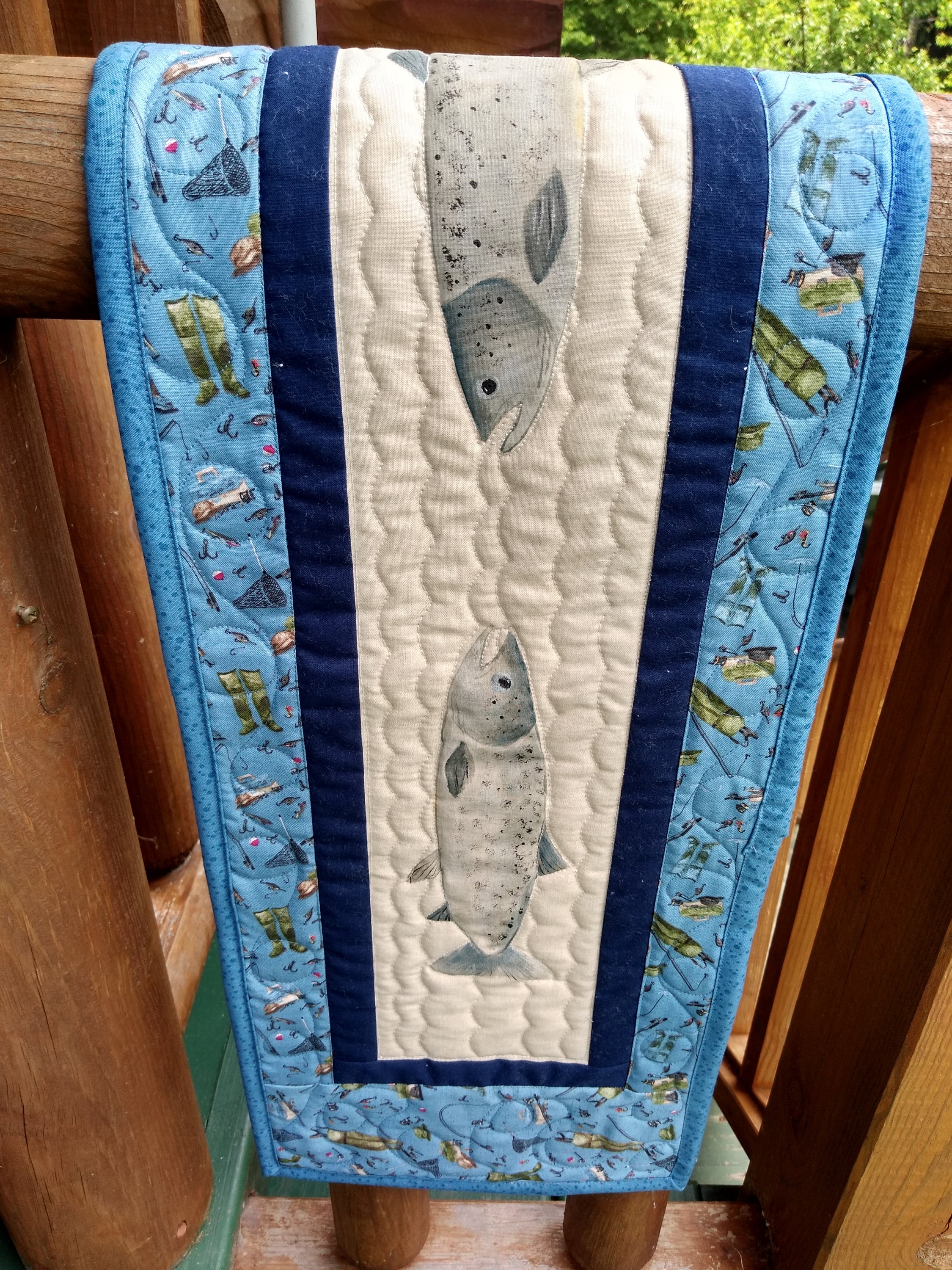 Quilted Fish Table Runner - Etsy