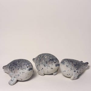 Estatueta de foca feita de argila ultraleve | Decoração para casa | Decoração de mesa | Presente de aniversário