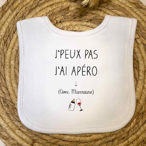 Bavoir humoristique/ Bavoir personnalisé/ Bavoir marraine/ Cadeau de naissance/ Cadeau baby shower