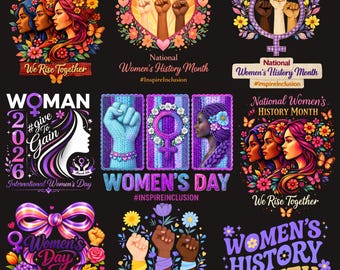 Empowered Women PNG Bundle | International Women's Day, History Month Sublimation (Digital Download)