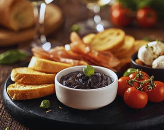 Schwarze Olive Tapenade Rezept | Italienischer Aperitifaufstrich | Easy Party Dip • Digitaler Download PDF