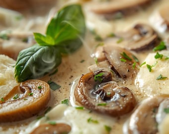 Italienische Pilzsahne | Reichhaltige und samtige Pasta, Gnocchi-Saucen-Rezept • Digitaler Download PDF