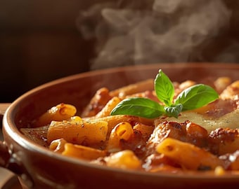 Authentisches italienisches gebackenes Ziti-Rezept | Einfache Käsepasta für Familienessen • Digitaler Download PDF