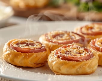 Italienisches Blätterteig-Windrad-Rezept | Prosciutto & Käse Finger Food | Einfacher Party-Aperitif • Digitales PDF