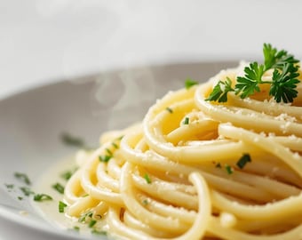 Zitronen-Ricotta-Spaghetti-Rezept | Cremige Italienische Pasta | Einfaches 20-Minütiges Vegetarisches Abendessen • Digitaler Download PDF