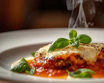Authentisches italienisches Auberginen-Parmigiana-Rezept | Klassisches gebackenes italienisches Komfort Essen • Digitaler Download PDF