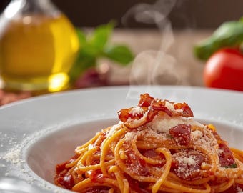 Spaghetti all’Amatriciana | Authentic Italian Tomato Pasta | Easy 20-Min Dinner • Digital Download PDF