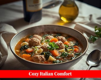 Italian Wedding Soup Recipe | Easy Meatball & Greens Comfort Soup • Digital Download PDF