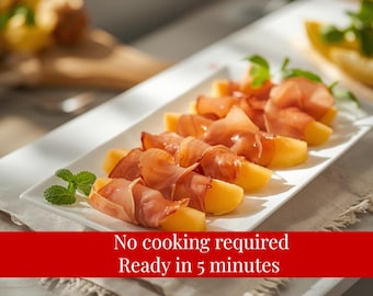 Prosciutto & Melon Skewers | Easy Italian Finger Food | 5-Minute Party Appetizer • Digital Download PDF