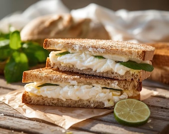 Italienisches Ricotta-Sandwich-Rezept | Frisches & schnelles italienisches Mittagessen | Frühlings-Picknick-Essen • Digitaler Download PDF