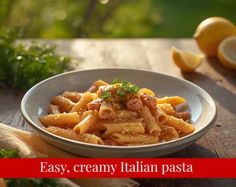 Senfgelb | Authentische Italienische Cremige Lachs Pasta • Digitaler Download PDF
