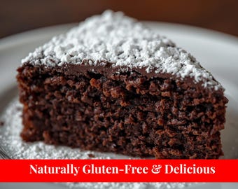 Torta Caprese Rezept | Schokoladen-Mandel-Kuchen | Italienisches Gluten-freies Weihnachtsdessert • Digitaler Download PDF