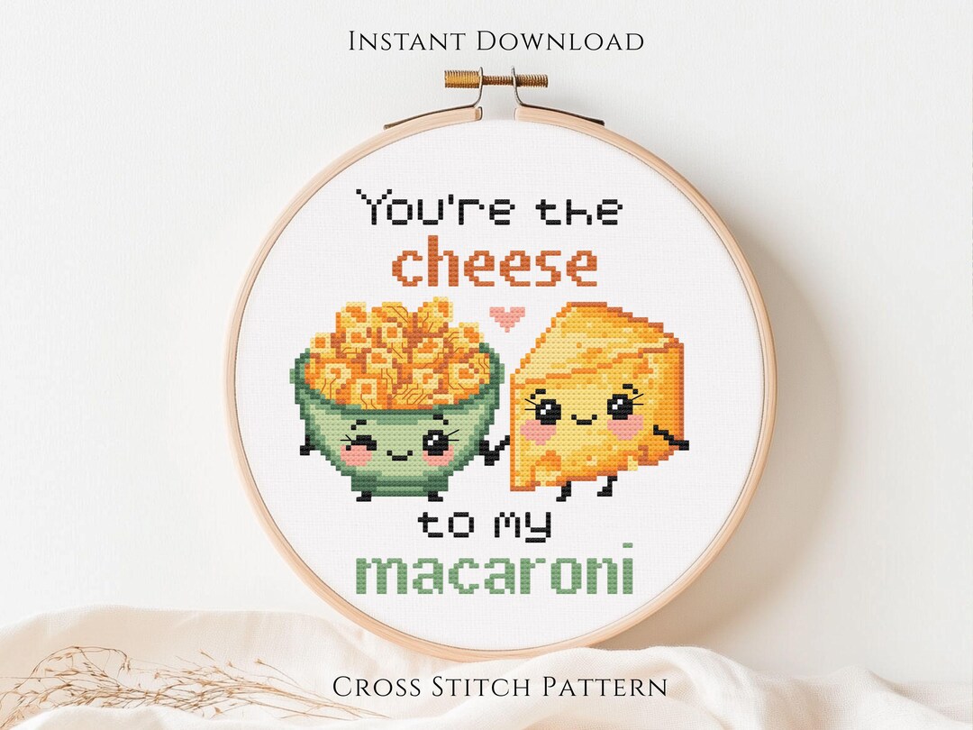 Funny Quote Mini Cross Stitch Pattern | You’re the Cheese to My ...