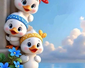 Imágenes prediseñadas de patitos bebés, arte para la pared de la guardería, decoración para la habitación de los niños, animales de dibujos animados (descarga digital)
