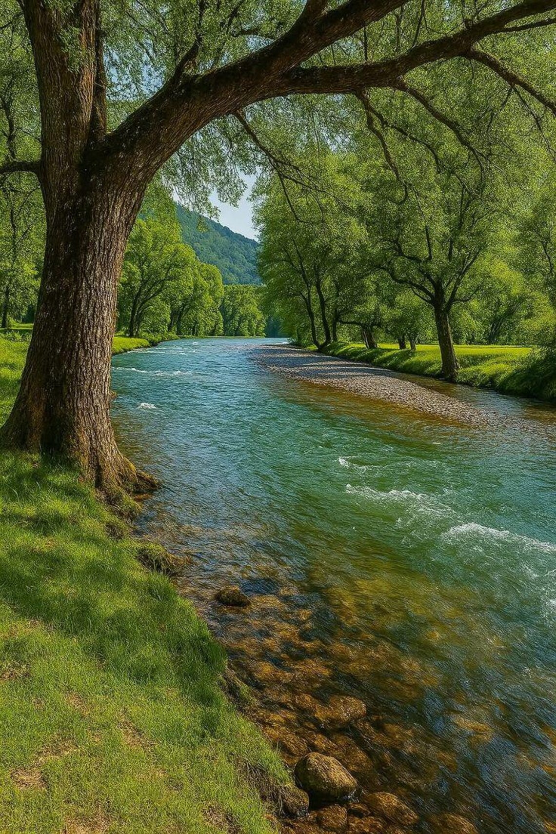 Serene Riverside Landscape Wall Art – Peaceful Nature Photography Print ...