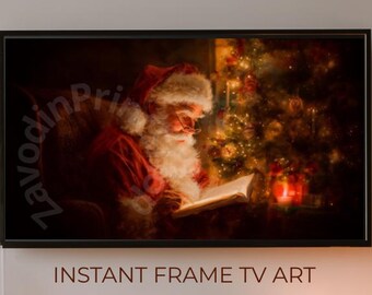 Livre de lecture vintage du Père Noël pour la télévision de Noël (téléchargement numérique)