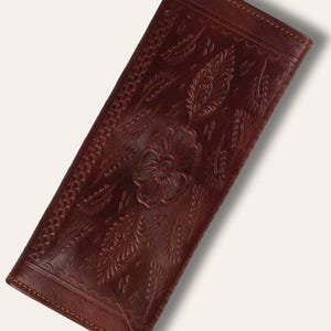 The Gangaur Clutch in Cherry, handcrafted leather clutch for weddings and gifting