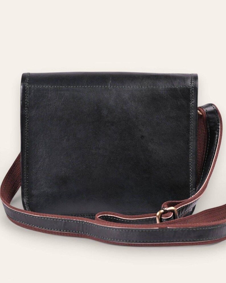 The Pushkar Sling in Dark Olive, full-grain leather, handcrafted by artisan Mohan
