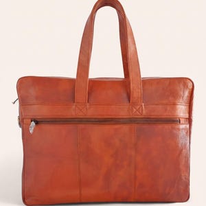 The Mehrangarh Briefcase back view with the rear zip pocket