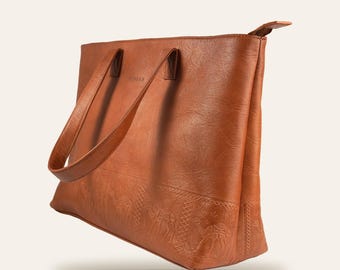 Leather Tote Bag, Certified Real Leather, Abhaneri Tote