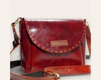 Sling Bag, Full-Grain Goat Leather in Cherry, The Beawar Sling