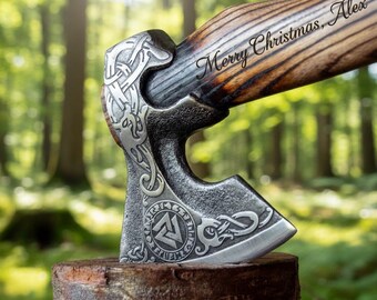 RAGNAR Viking Axe – Hand-Forged Bearded Axe | Personalized Viking Hatchet | Custom Scandinavian Battle Axe Gift