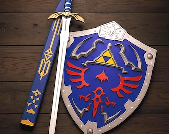 Réplica hecha a mano de la Espada Maestra Azul – Accesorio de cosplay de Legend of Zelda