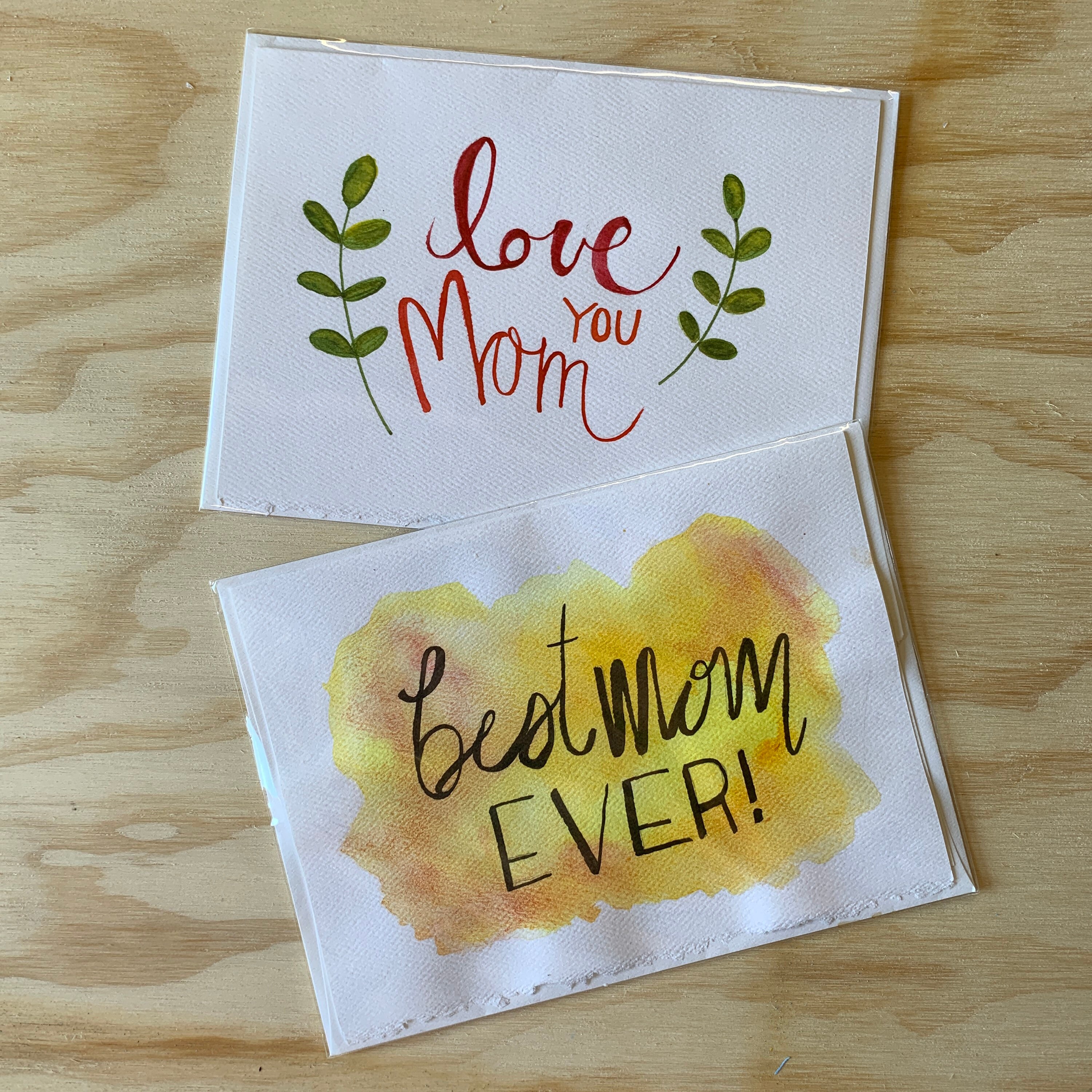 Best Mom Ever / Gift Card / Hand Lettering Etsy