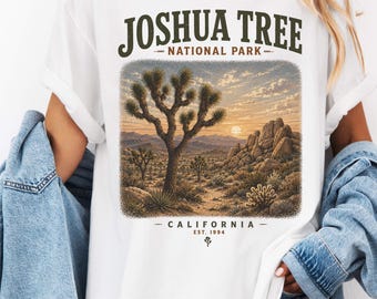 Shirt Joshua Tree National Park, vintage T-shirt Californische woestijn, retro wandelen kamperen natuur reizen T-shirt
