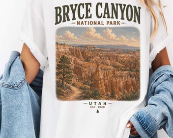Shirt Bryce Canyon National Park, vintage T-shirt Utah Desert Mountain, retro T-shirt wandelen camping natuur