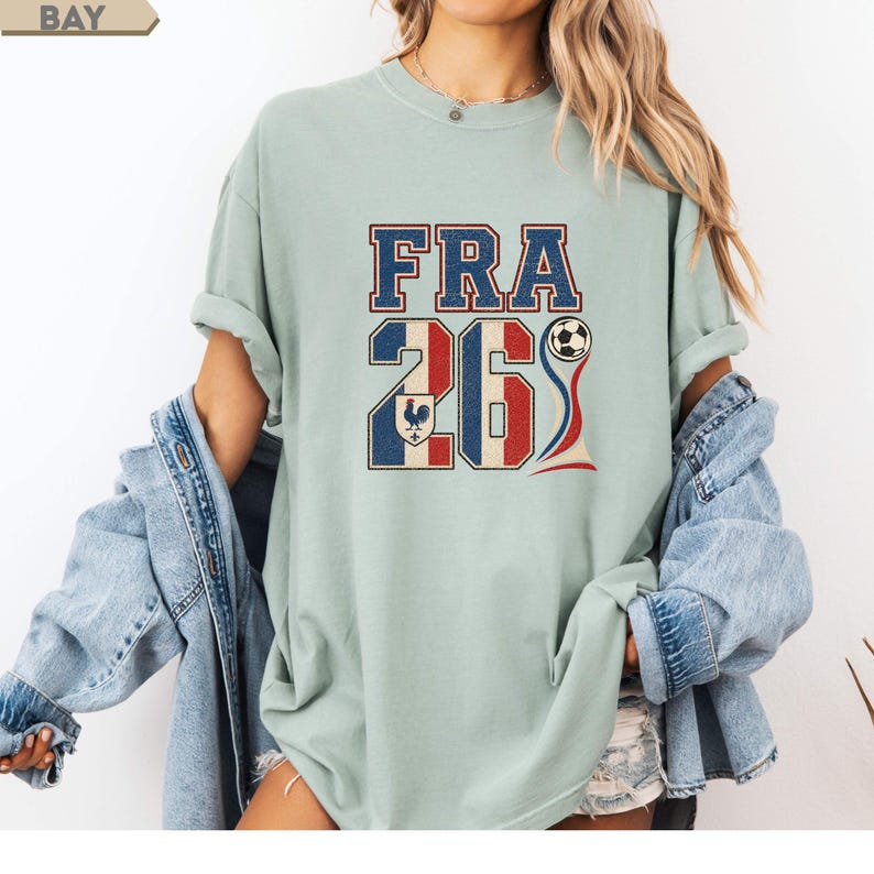 France 2026 Soccer Shirt, France World Soccer Fan Tee, French Football Fan Shirt, Retro France Game Day Tee, Vintage Sports Shirt image 6