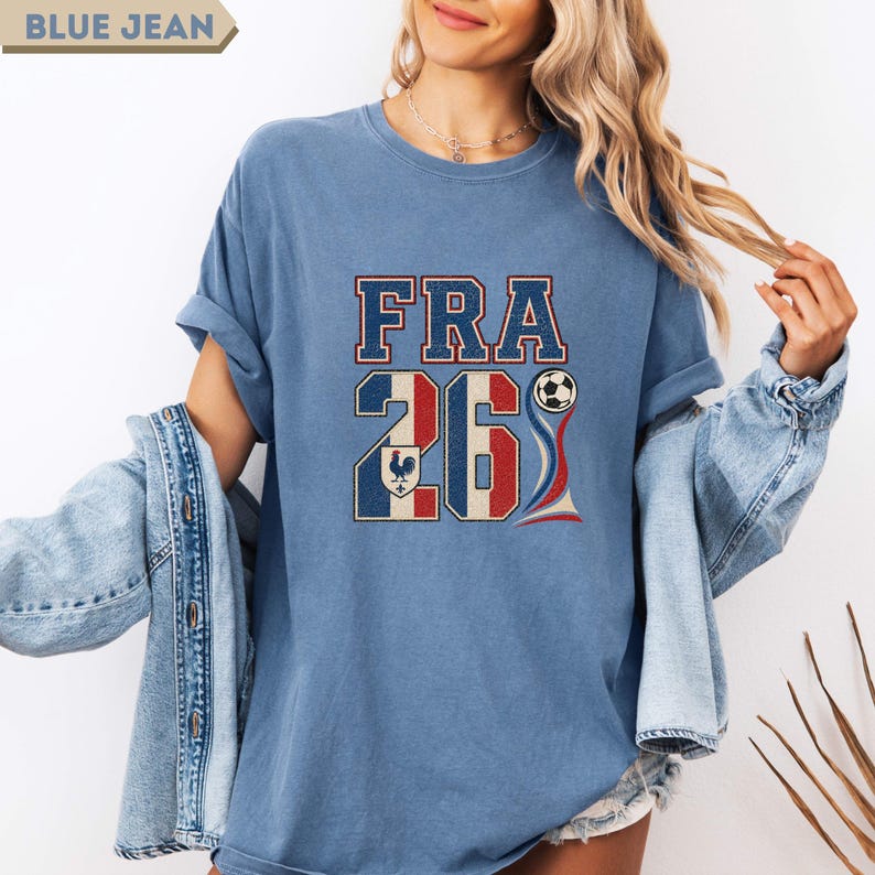 France 2026 Soccer Shirt, France World Soccer Fan Tee, French Football Fan Shirt, Retro France Game Day Tee, Vintage Sports Shirt image 7
