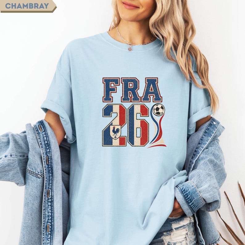 France 2026 Soccer Shirt, France World Soccer Fan Tee, French Football Fan Shirt, Retro France Game Day Tee, Vintage Sports Shirt image 9