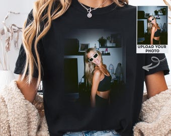 Shirt met foto op maat, T-shirt met gepersonaliseerde foto, shirt met vintage foto, shirt voor je foto, cadeau voor vriendin of vriend, retro shirt op maat