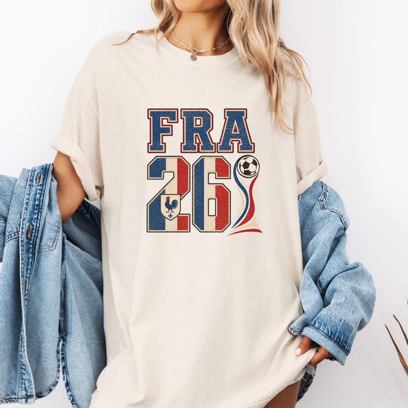 France 2026 Soccer Shirt, France World Soccer Fan Tee, French Football Fan Shirt, Retro France Game Day Tee, Vintage Sports Shirt image 3