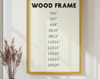 Yellow Wood Frame – 12 Color Options | Modern Wooden Picture Frame, Photo & Diploma Frame, 8x10 Frame, Black, White, Pink Frame