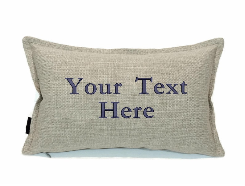 Custom Embroidered Pillow Cover Say Whatever You Want Etsy