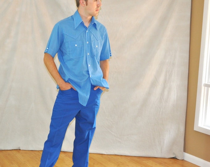 Vintage Golf Pants. Mens Royal Blue Polyester Knit Made in USA Etsy