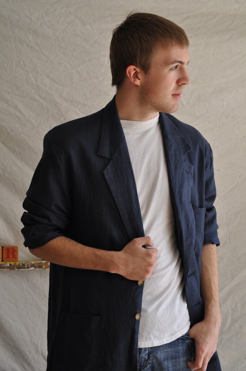 Miami Style Mens Large Linen Sport Coat Etsy