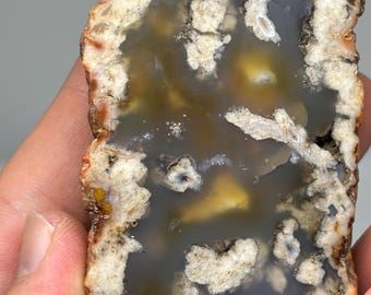 164g Polierter Ankara Achat - Einzigartiges durchscheinendes Exemplar mit Honig-Gold und Wolkeneinschlüssen - Türkei