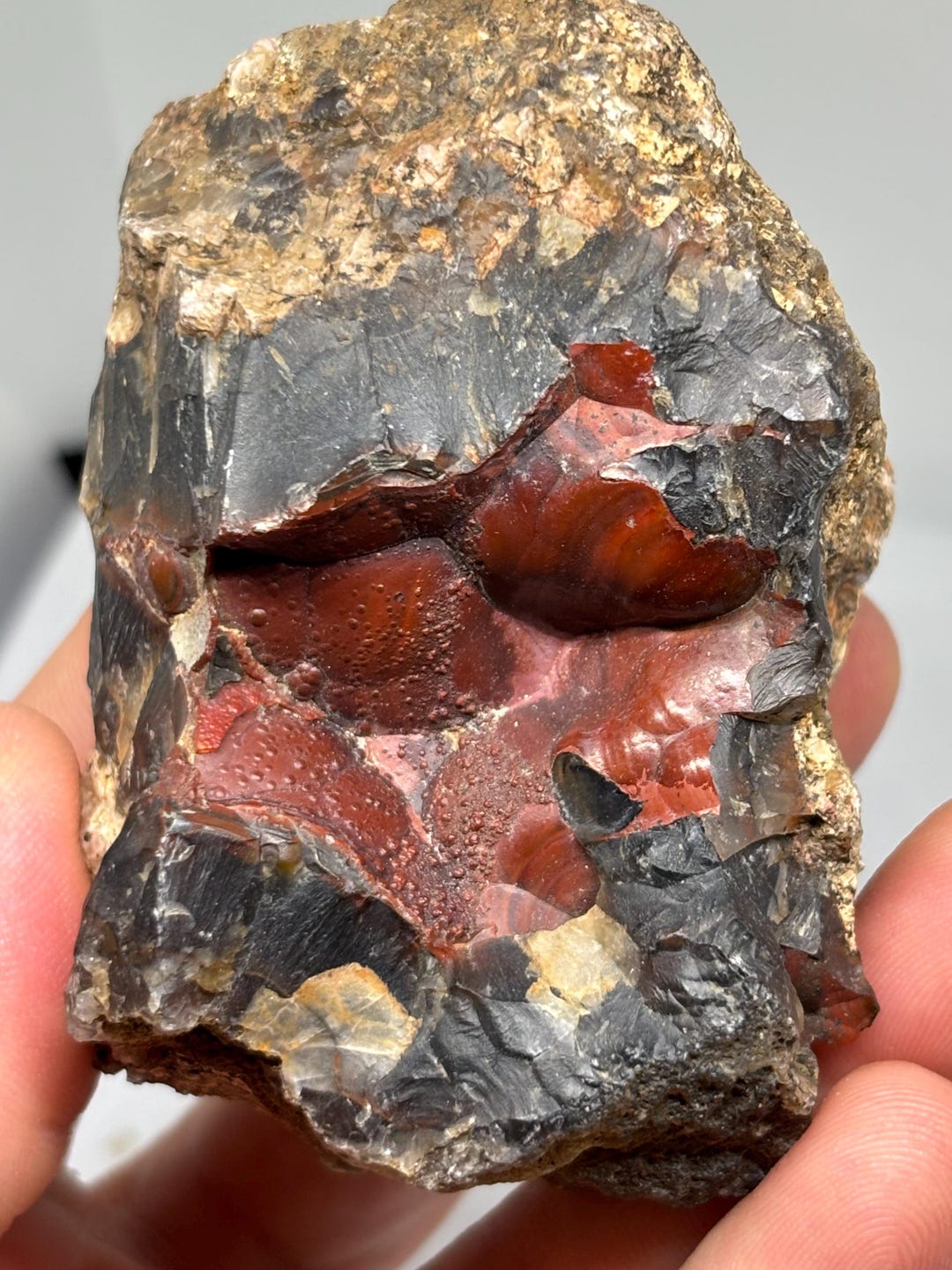 232g Raw Ankara Botryoidal Agate Nodule - Natural Red Chalcedony ...