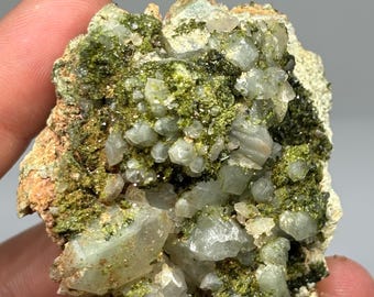 69g Natürlicher Epidot & Quarz Cluster - Hochwertiges Kristallmuster - Hakkari, Türkei