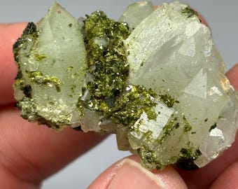 34g Natürlicher Epidot & Quarz Cluster - Hochwertiges Kristallmuster - Hakkari, Türkei