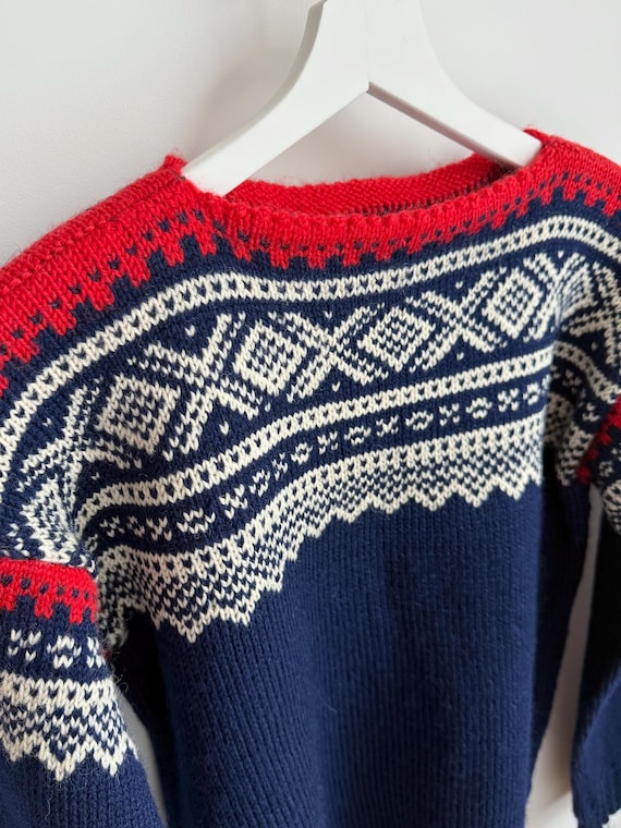 Vintage Kids Wool Marius Sweater – Nordic Fair Isle Jumper, EU 146-152