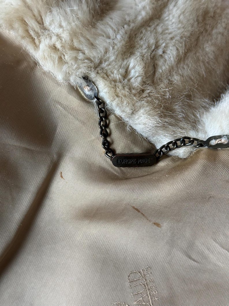 Vintage Faux Mink Fur Jacket – Louis Féraud Lined Cream Beige Coat image 16