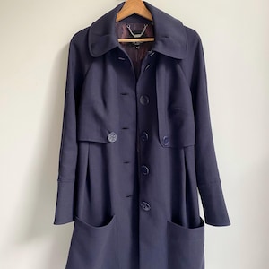 Vintage TED Baker-jas van wolmix marineblauw maat 36/38