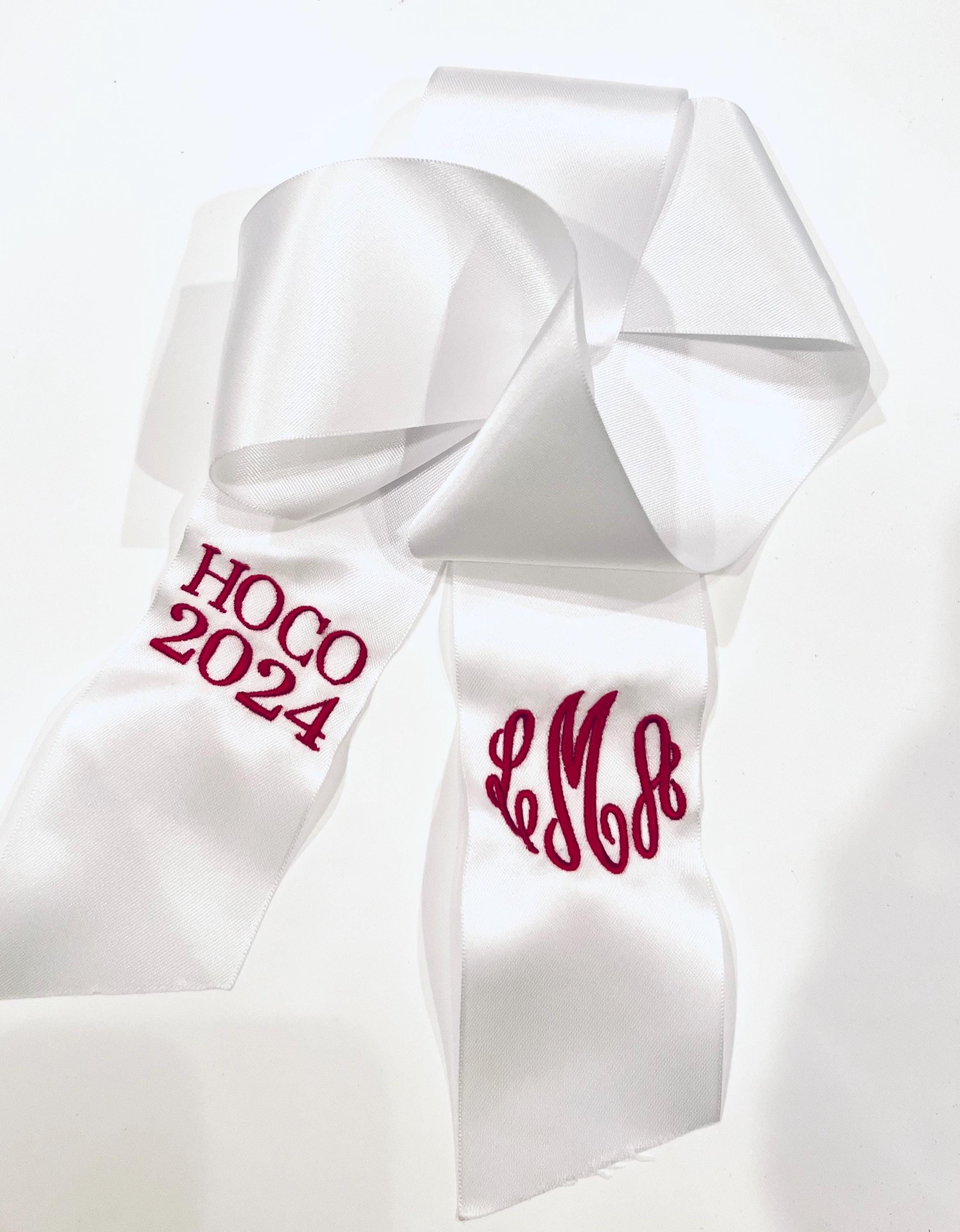 Prom Ribbon Personalized Embroidered 2026 Bouquet Ribbon, Nosegay, PROM, HOCO, Name ...