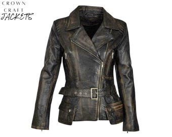 Premium Women’s Lambskin Biker Jacket – Slim Fit Soft Genuine Leather Moto Style Motorcycle Fashion Outerwear Outfit